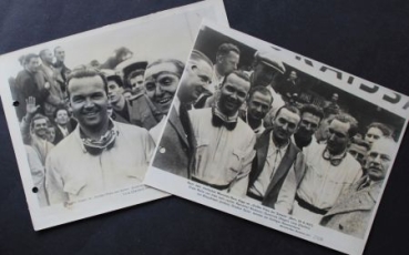 Mercedes-Benz Racingteam Rudolf Carraciola and Hermann Lang 1937 two original Factoryphotos (4151)